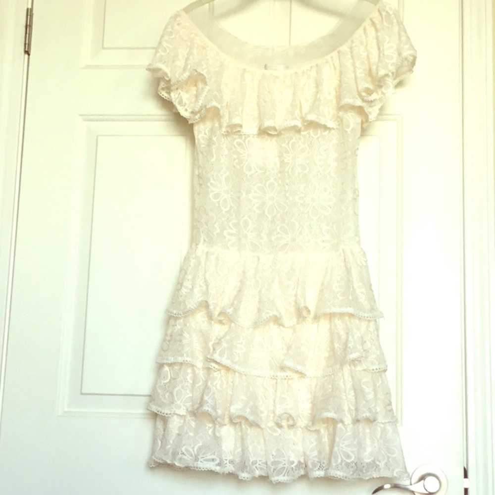 Lace off the shoulder dress